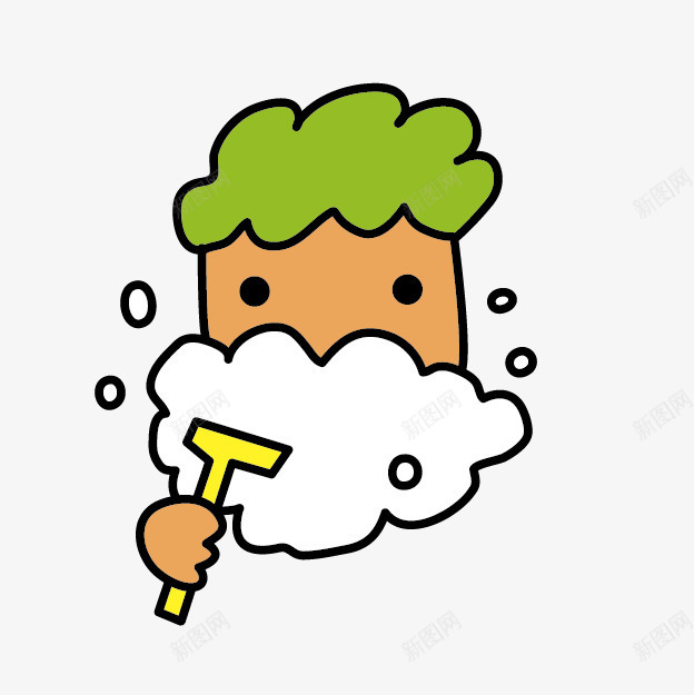 卡通小人刮胡子png免抠素材_88icon https://88icon.com 刮胡子 刮胡泡泡 卡通小人 可爱小人 整理仪容
