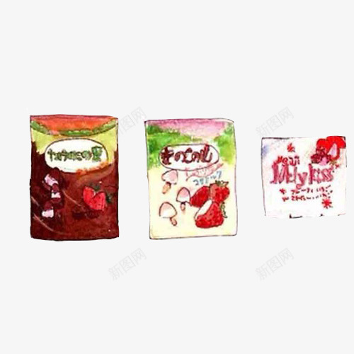 小零食手绘画片png免抠素材_88icon https://88icon.com 糖果 色彩画 薯条 薯片 零食