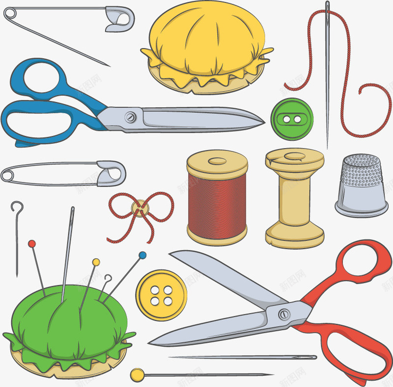 裁缝设备用品png免抠素材_88icon https://88icon.com 扣子 时尚 衣服制作