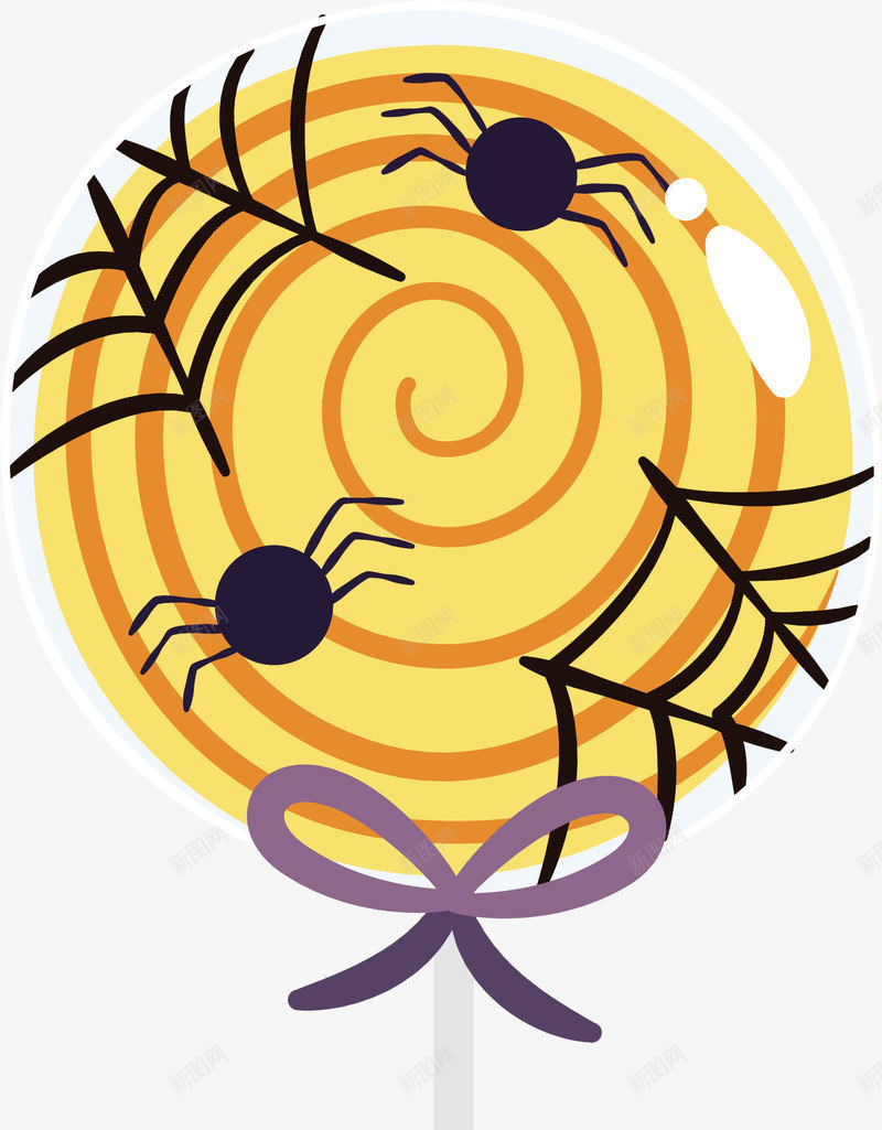 蜘蛛网糖果矢量图ai免抠素材_88icon https://88icon.com 万圣节 棒棒糖 矢量png 糖果 蜘蛛 蜘蛛网 矢量图