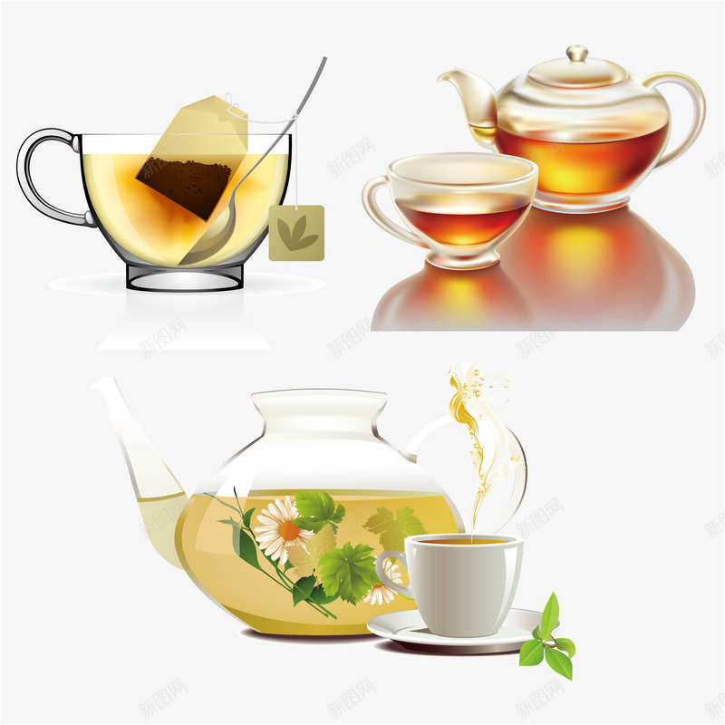 精致茶壶和茶杯png免抠素材_88icon https://88icon.com 玻璃 磨砂矢量 茶壶 透明茶杯