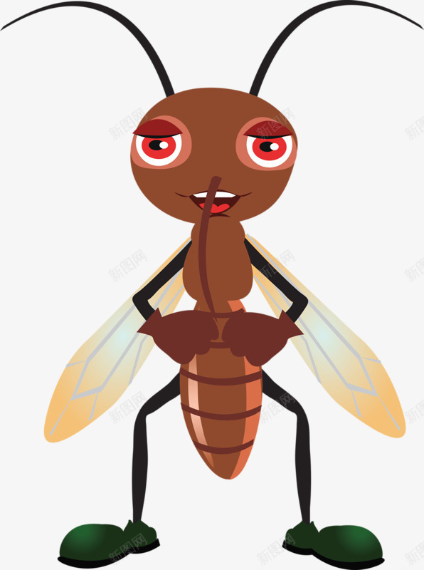 一只蟑螂png免抠素材_88icon https://88icon.com 好看 小强 手绘 棕色 翅膀
