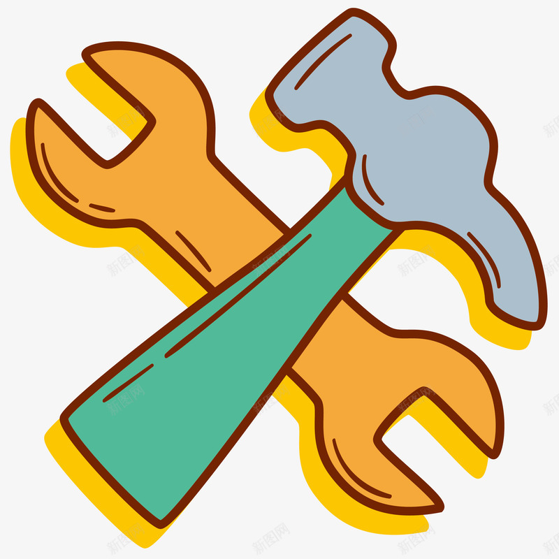 扳手锤子卡通工具矢量图eps免抠素材_88icon https://88icon.com 扳手 机器设备 机械化 矢量机械工具 金属 锤子工具 矢量图
