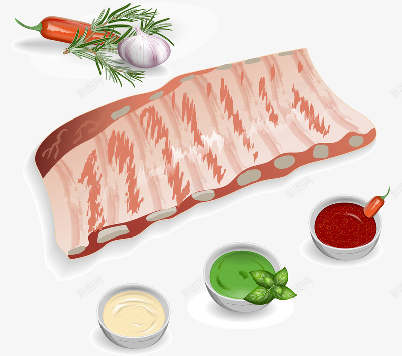 烹饪酱香排骨的食材png免抠素材_88icon https://88icon.com 排骨食材 新鲜的排骨 新鲜食材 烹饪排骨 矢量png 美食节目
