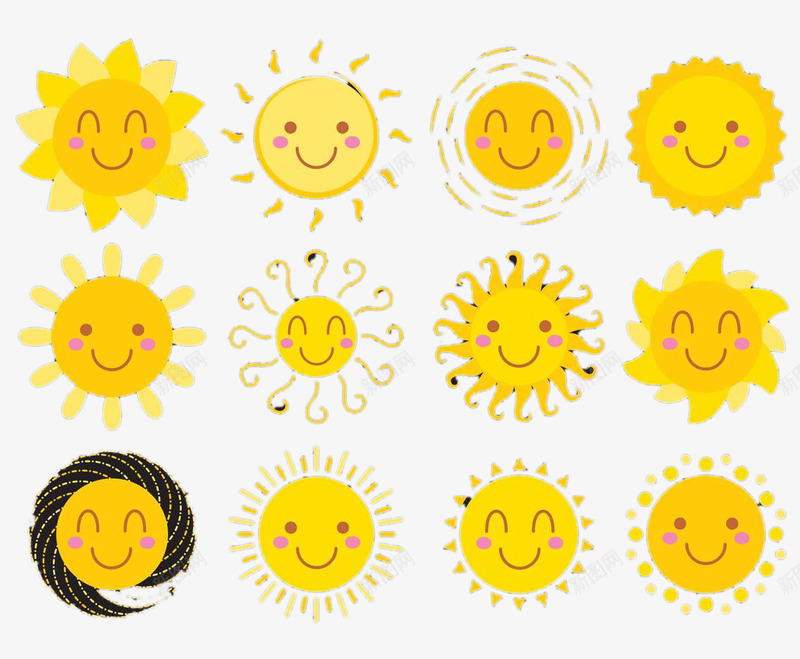 手绘太阳png免抠素材_88icon https://88icon.com 卡通太阳 太阳 太阳宝宝 微笑的太阳