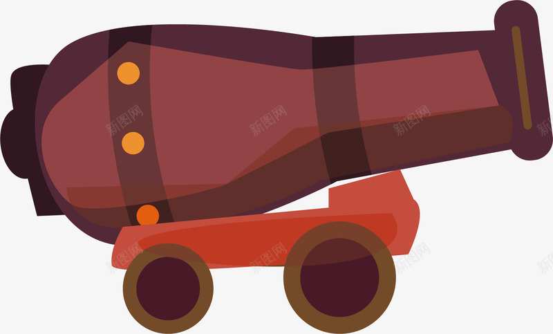 褐色的炸药推车矢量图ai免抠素材_88icon https://88icon.com 大炮 形象 战争 推车 炸药 爆炸 轮子 矢量图