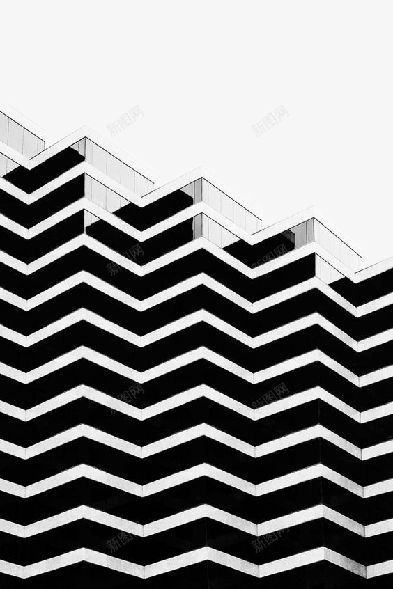 极简线条玻璃建筑psd免抠素材_88icon https://88icon.com 光影 极简 玻璃 黑白