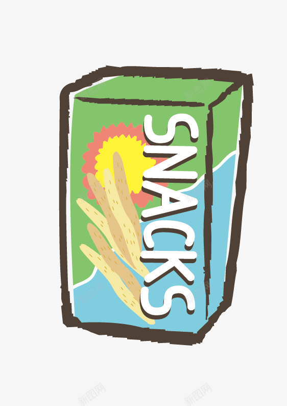 一盒美味的膨化食品png免抠素材_88icon https://88icon.com 动漫动画 卡通手绘 卡通饼干 膨化食品 装饰图 食物 饼干