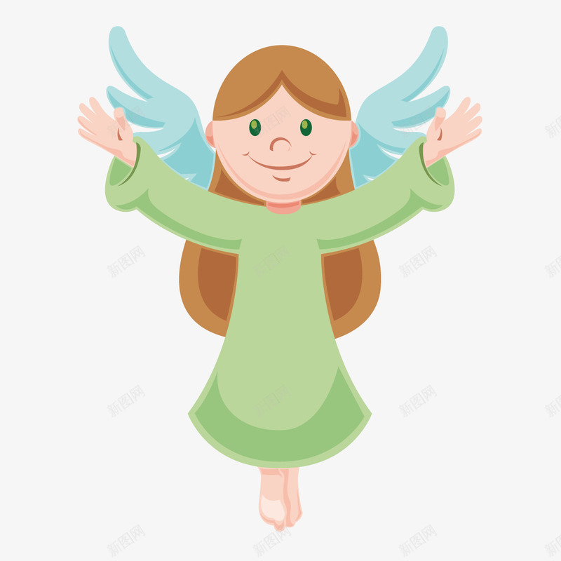 跳舞的天使png免抠素材_88icon https://88icon.com 原谅色女孩 可爱天使 女孩 小美女 矢量手绘绿衣服叔女孩 穿绿色衣服的女孩 绿衣服 翅膀