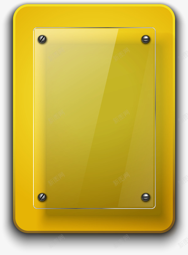 手绘黄色玻璃板矢量图ai免抠素材_88icon https://88icon.com 亚克力板 手绘 矢量图 钉子 黄色玻璃板