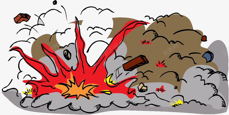 卡通爆炸场景png免抠素材_88icon https://88icon.com BOM png素材 卡通漫画背景 爆炸