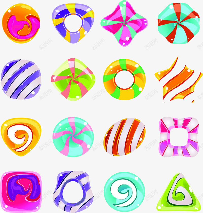 彩色条纹糖果图png免抠素材_88icon https://88icon.com 彩色 条纹 糖果