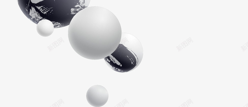黑白泼墨漂浮球体png免抠素材_88icon https://88icon.com 圆球 泼墨 漂浮 球体 黑白