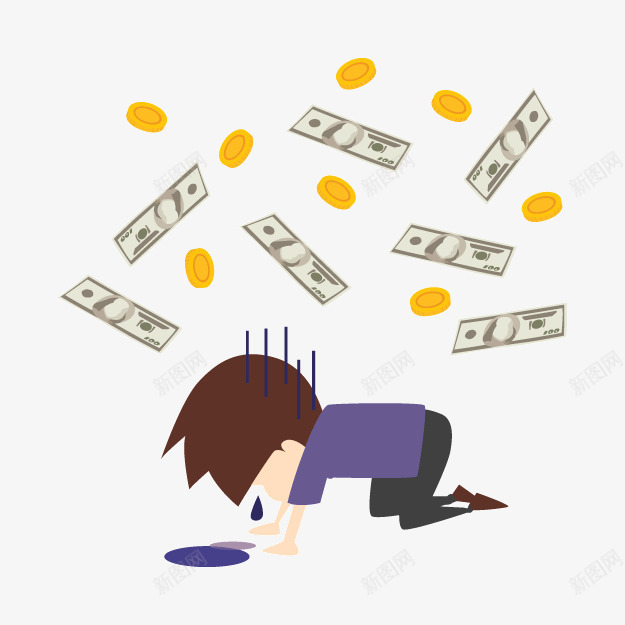 卡通悲伤小人png免抠素材_88icon https://88icon.com 卡通小人 卡通手绘 悲伤小人 消极小人