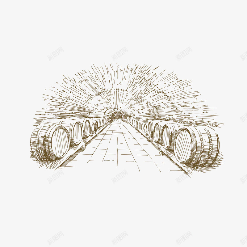 葡萄酒庄线条画png免抠素材_88icon https://88icon.com 线条画 葡萄洒