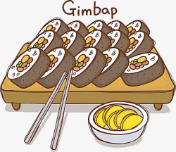 紫菜包饭手绘图png图片下载 紫菜包饭手绘图素材