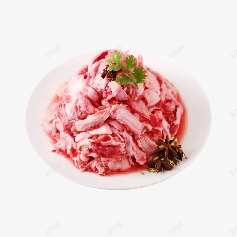 一盘牛蹄筋png免抠素材_88icon https://88icon.com 八角 新鲜食材 牛蹄筋 绿菜叶 美食 肉类