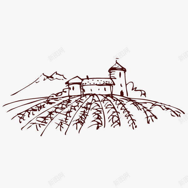 手绘卡通葡萄酒庄园素描png免抠素材_88icon https://88icon.com 庄园 房子 手绘 海报设计 素描 葡萄酒 葡萄酒庄园 葡萄酒海报 装饰 野外