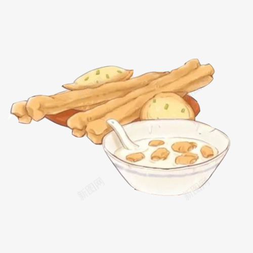 油条豆浆手绘画片png免抠素材_88icon https://88icon.com 卡通油条豆浆 大饼 手绘食品 早餐 油条 油炸鬼 豆浆
