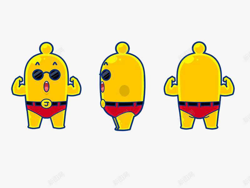 卡通避孕套小人三视图png免抠素材_88icon https://88icon.com 卡通 插画 素材 设计 避孕套 避孕套卡通