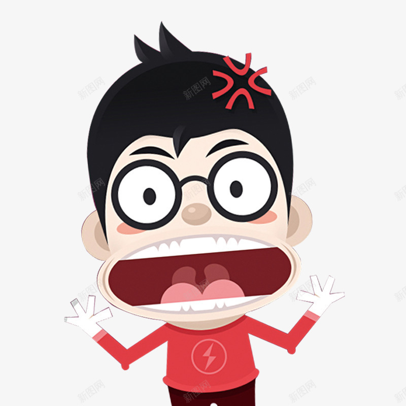 卡通生气的小人png免抠素材_88icon https://88icon.com 卡通 小人 愤怒