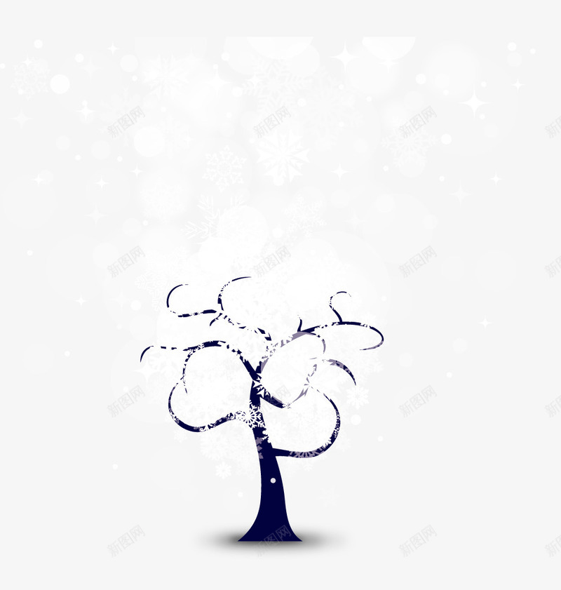 雪夜插图矢量图eps免抠素材_88icon https://88icon.com 下雪 雪夜 矢量图
