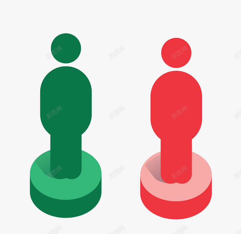 绿红色两款站立小人邮戳矢量图eps免抠素材_88icon https://88icon.com 两款站立小人 矢量邮戳 红色邮戳 邮戳 矢量图