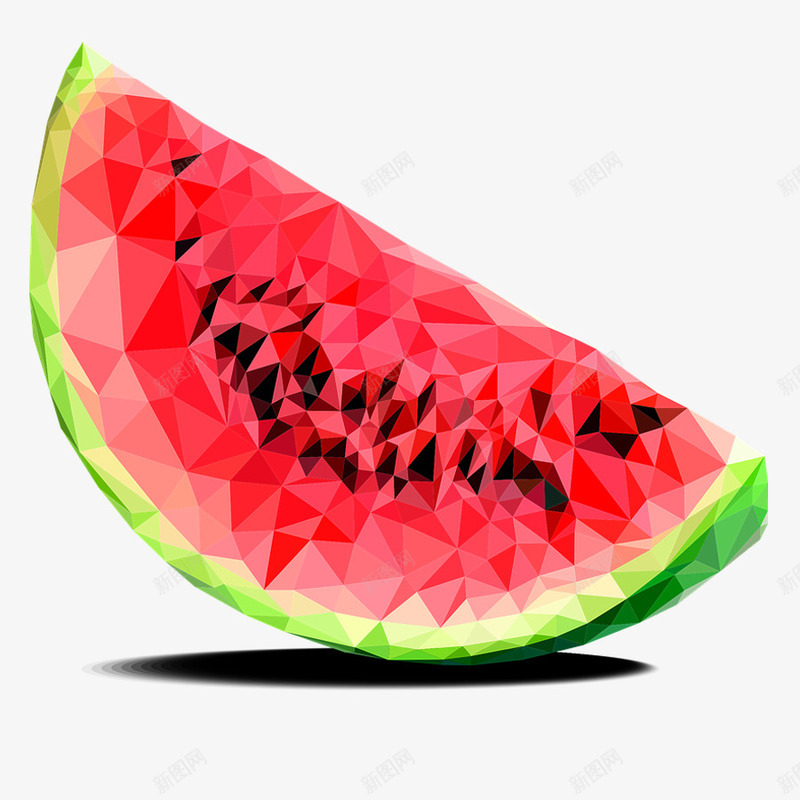 水晶质感的西瓜psd免抠素材_88icon https://88icon.com 平面设计 标志 水果 红色