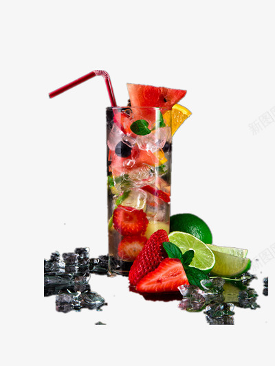 草莓汁png免抠素材_88icon https://88icon.com 冰块 果汁 水 水花 饮料