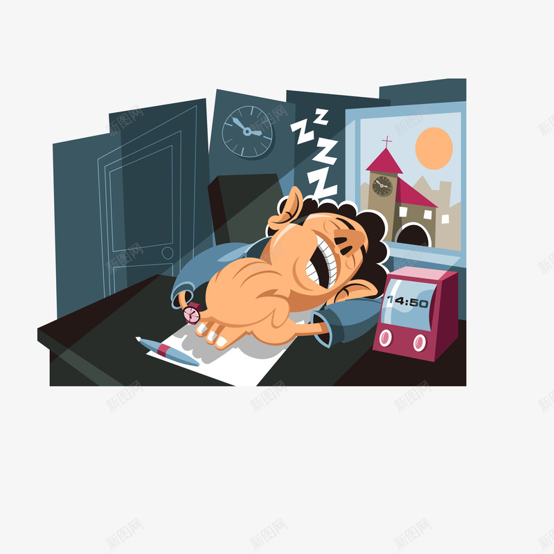 卡通男子做白日梦讽刺漫画psdpng免抠素材_88icon https://88icon.com 上班 做梦 做白日梦 办公室睡觉 卡通男子 卡通男子做白日梦讽刺漫画psd与文件免费下载 发财梦 睡觉