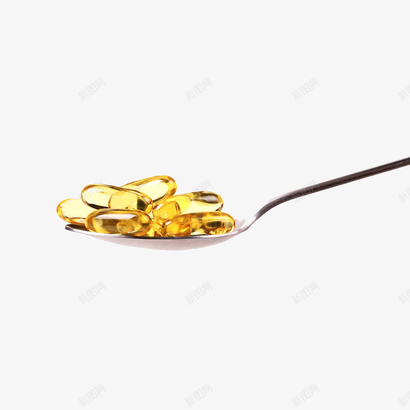 放在勺子上的透明胶囊png免抠素材_88icon https://88icon.com 保健品 勺子 胶囊 透明 金属 金黄的