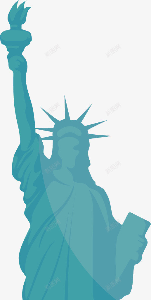 美国的自由女神矢量图ai免抠素材_88icon https://88icon.com 漂亮 美国 自由女神 象征自由 雕塑 矢量图