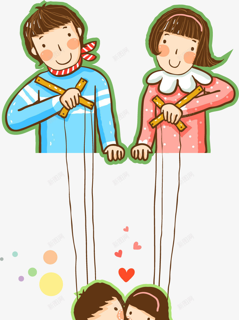 情侣插画玩木偶png免抠素材_88icon https://88icon.com 卡通 卡通情侣 可爱 女孩 恋人 恋爱 情人节 情人节插画 情侣 提线木偶 插画 新人 木偶人 漫画 玩木偶 男孩