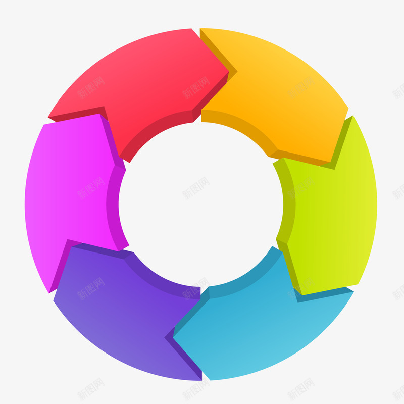 多彩立体圆环png免抠素材_88icon https://88icon.com 立体圆环矢量图
