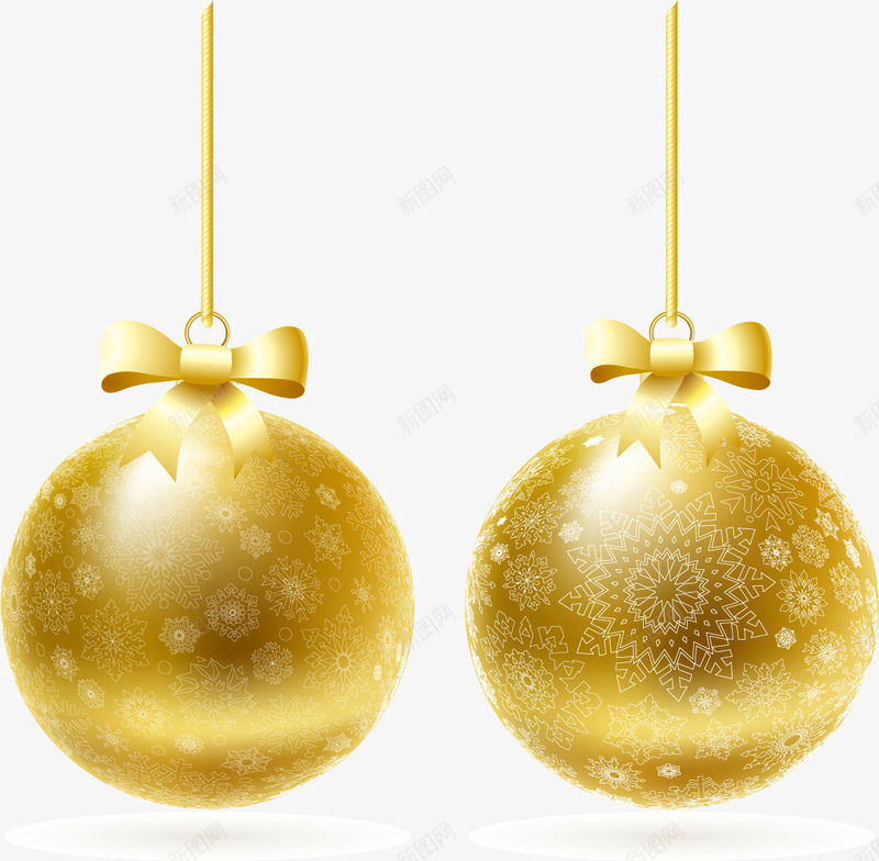 漂亮的金色节日装饰球png免抠素材_88icon https://88icon.com 小球装饰 挂饰 矢量素材 节日装饰 金色