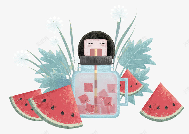 小清新唯美夏日大暑小暑西瓜psd免抠素材_88icon https://88icon.com 二十四节气 唯美 夏日 小暑 小清新 小清新唯美夏日西瓜 西瓜大暑