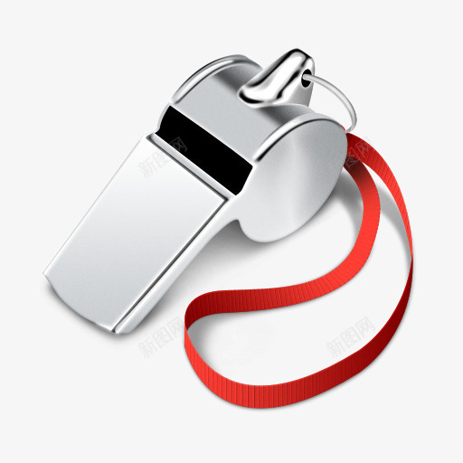 红绳栓着的金属口哨png免抠素材_88icon https://88icon.com 口哨 金属