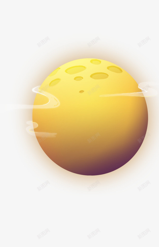 中秋月亮png免抠素材_88icon https://88icon.com 中秋节 中秋节展版 手绘月亮 星球 月亮 黄色