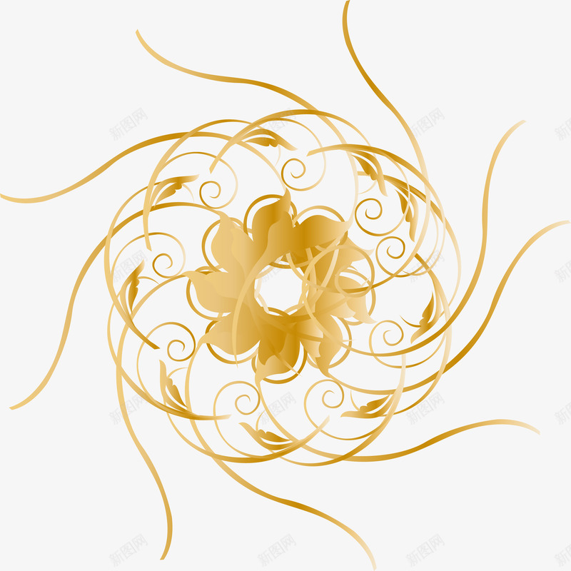 金色质感花纹图矢量图eps免抠素材_88icon https://88icon.com 矢量花 花 花纹 质感花 金属 金属质感花 金色 金色的花 金色花 矢量图
