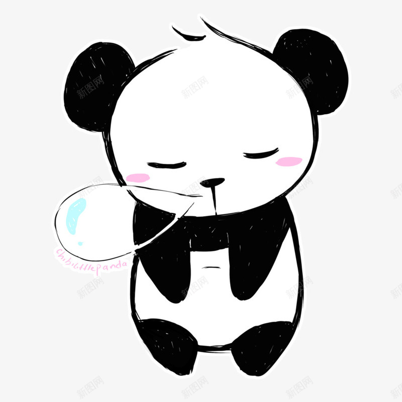 卡通睡觉流鼻涕泡的熊猫png免抠素材_88icon https://88icon.com 卡通 卡通熊猫 感冒 漫画 生病 睡觉 鼻涕 鼻涕泡 鼻涕泡泡