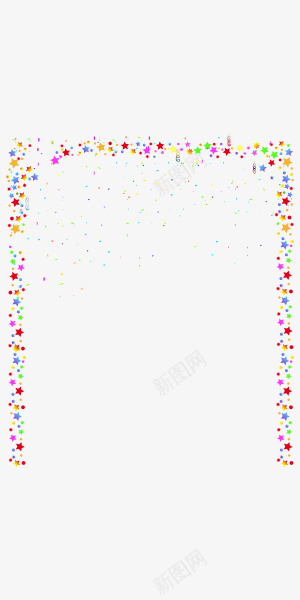 可爱多彩星星边框装饰图案png免抠素材_88icon https://88icon.com 卡通 可爱 多彩 星星边框 装饰图案 边框装饰