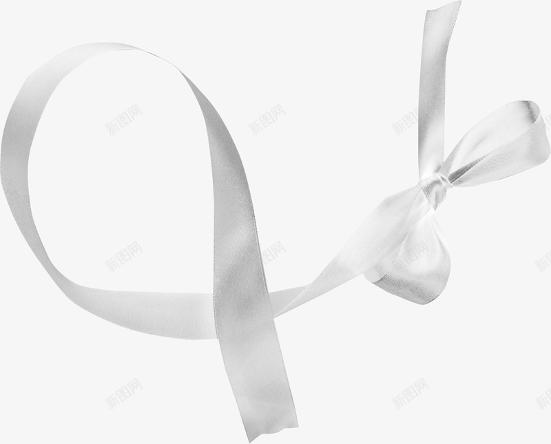白色漂亮蝴蝶结彩带png免抠素材_88icon https://88icon.com 彩带 漂亮彩带 白色彩带 蝴蝶结