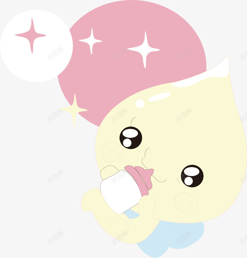 卡通喝牛奶的娃娃矢量图ai免抠素材_88icon https://88icon.com 创意 卡通 娃娃 手绘 水彩 牛奶 设计 矢量图