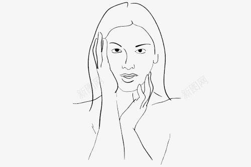 摸脸的气质美女png免抠素材_88icon https://88icon.com 优雅 卡通 手绘 气质 漂亮 端庄 美丽 美女 美女摸脸