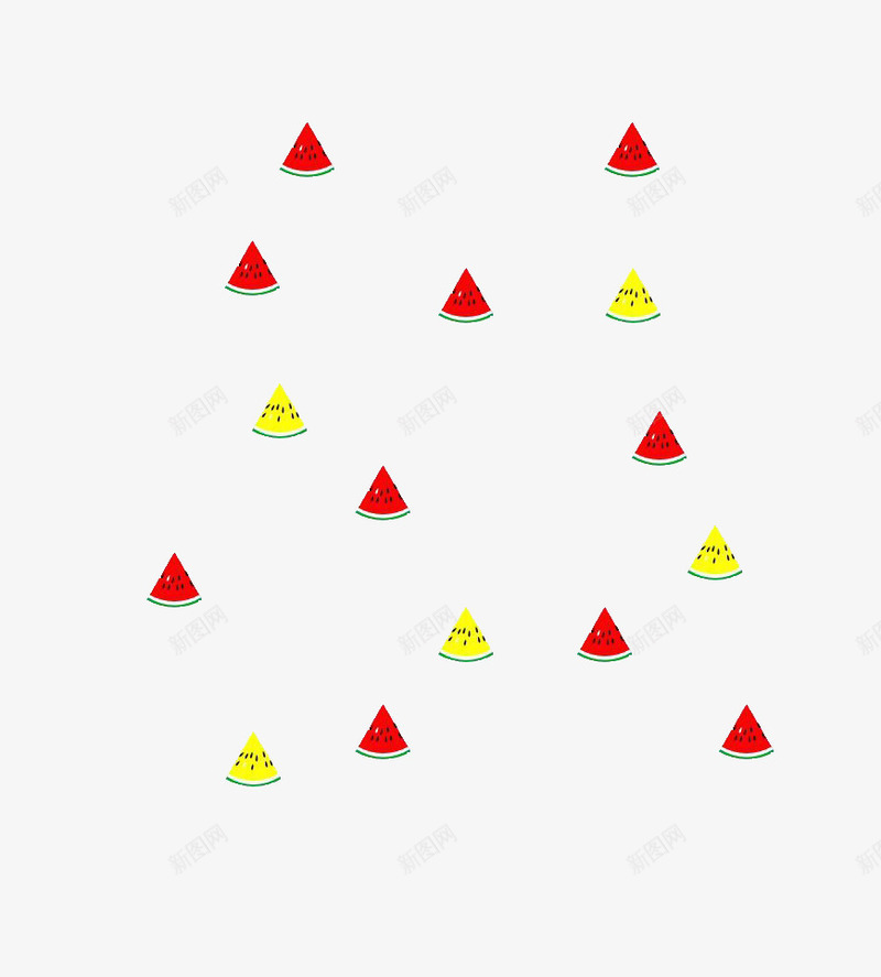 西瓜漂浮psd免抠素材_88icon https://88icon.com 漂浮 瓜瓤 红色 西瓜 黄色