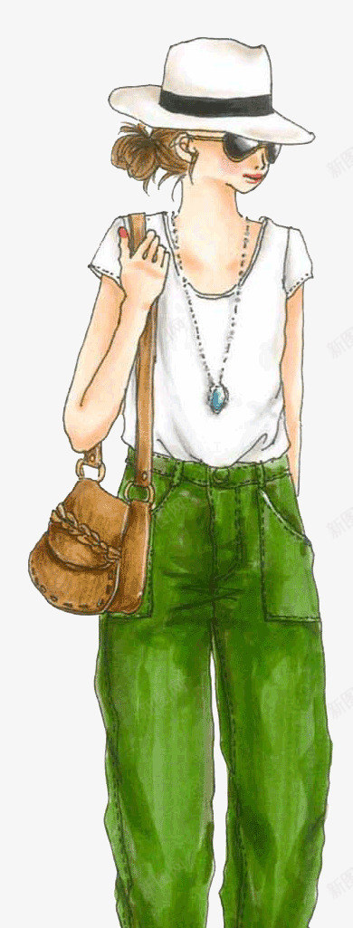 卡通手绘时尚女人png免抠素材_88icon https://88icon.com 卡通人物 卡通手绘 可爱的 女人 漂亮的 美丽的