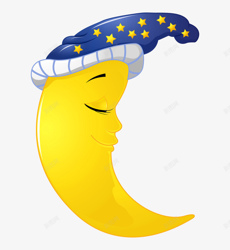 戴帽子的月亮png免抠素材_88icon https://88icon.com PNG 卡通 帽子 月亮
