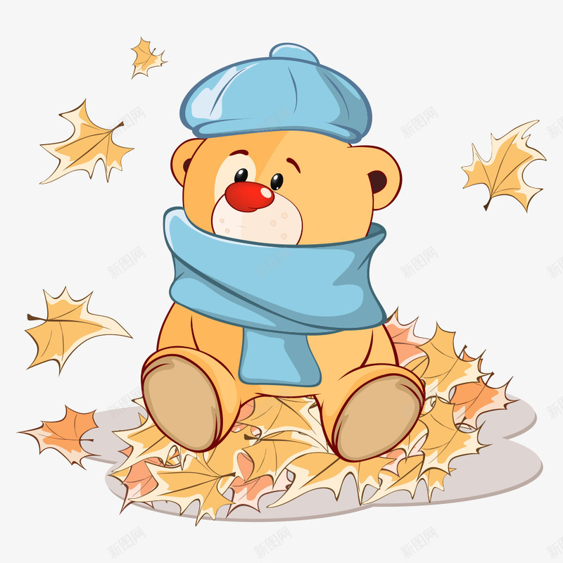 坐在树叶上的卡通熊矢量图eps免抠素材_88icon https://88icon.com 动物插画 卡通动物 卡通动物漫画 卡通熊 熊 生物世界 矢量动物 矢量图