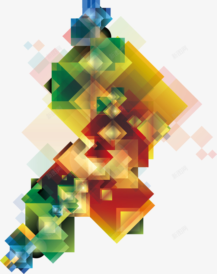 炫彩几何多边形png免抠素材_88icon https://88icon.com 几何多边形 多彩的方块 彩色水晶 方块 时尚炫彩 炫彩
