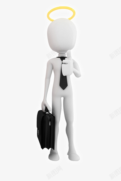 卡通商务3D小人png免抠素材_88icon https://88icon.com 卡通商务3D小人 商务手提包 职场